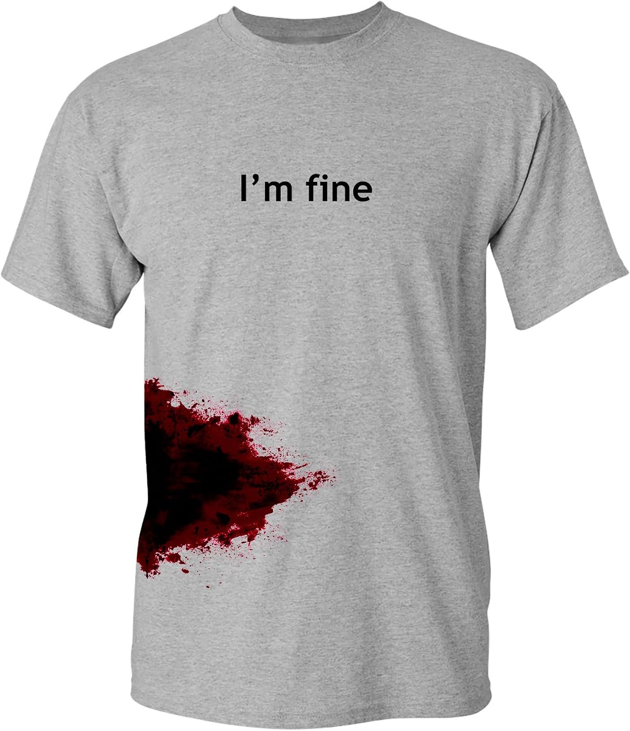 Feelin Good Tees I'm Fine Bloody Wrap Around Halloween Costume Graphic T-Shirt