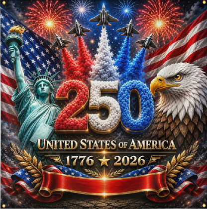Personalized America 250th Anniversary Backdrop – Custom Family Name Patriotic Independence Day