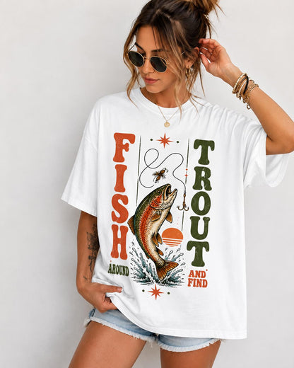Retro Trout Fishing Graphic Tee