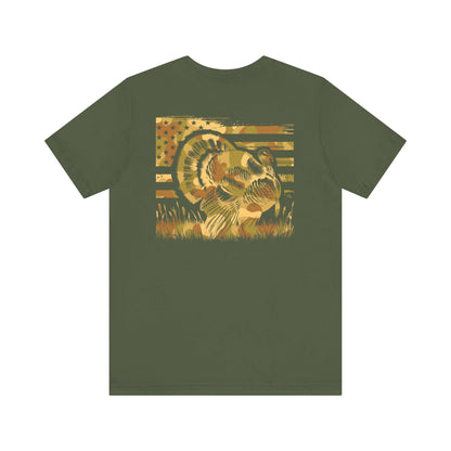 American Flag Turkey Hunting Shirt: Patriotic Hunter Tee