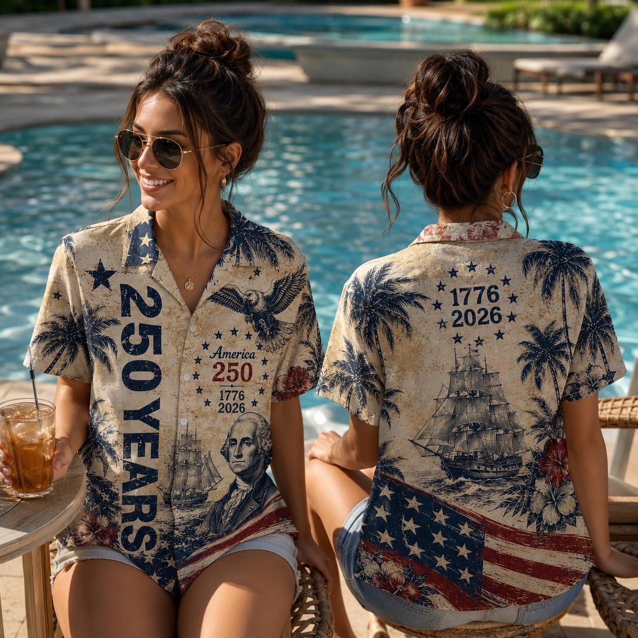 America 250th Anniversary Hawaiian Shirt