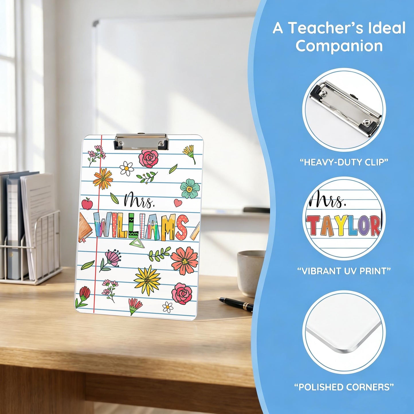 Custom Teacher Name Clipboard