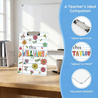 Custom Teacher Name Clipboard