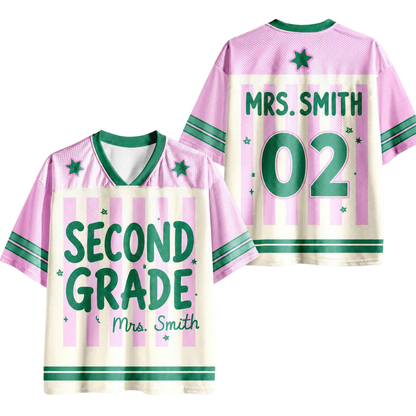 Personalized Teacher Jersey, Back to School Shirt, Custom Name & Grade Teacher Tee