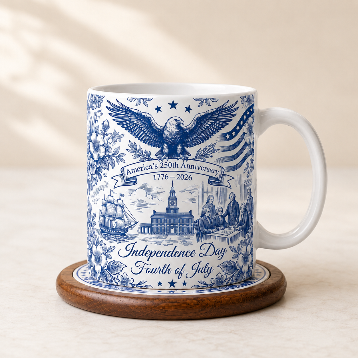 America 250th Anniversary Mug, Independence Day Fourth of July Mug, 1776 2026 Patriotic Eagle Coffee Cup
