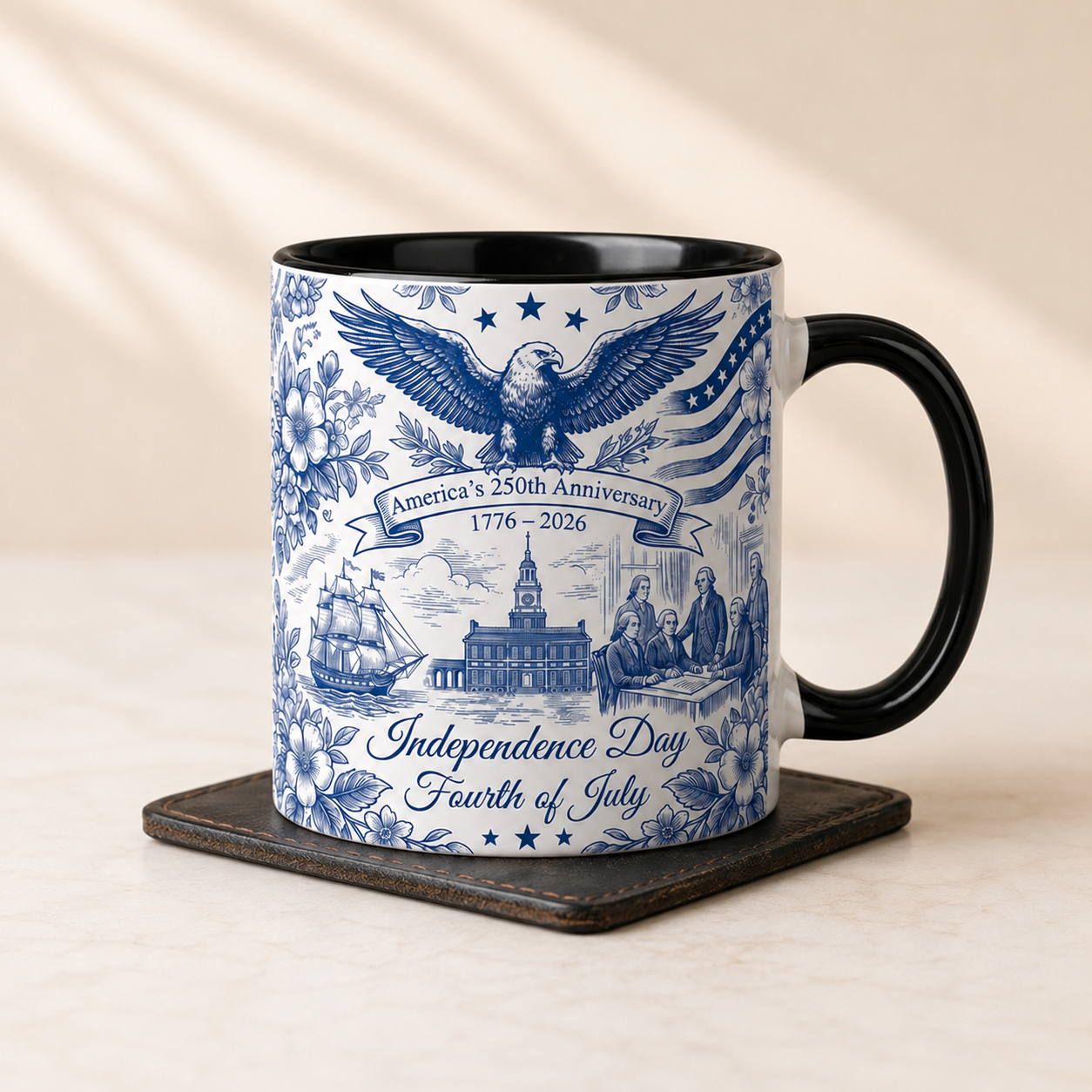 America 250th Anniversary Mug, Independence Day Fourth of July Mug, 1776 2026 Patriotic Eagle Coffee Cup