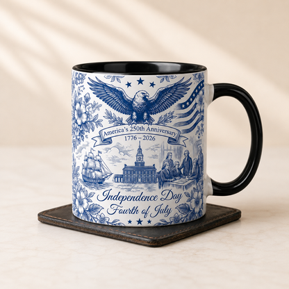 America 250th Anniversary Mug, Independence Day Fourth of July Mug, 1776 2026 Patriotic Eagle Coffee Cup