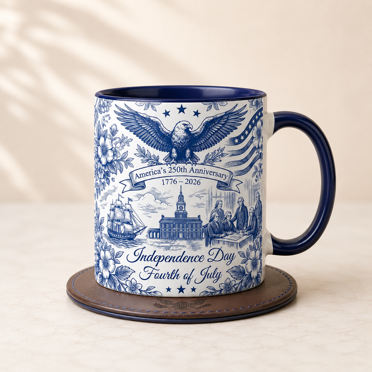 America 250th Anniversary Mug, Independence Day Fourth of July Mug, 1776 2026 Patriotic Eagle Coffee Cup