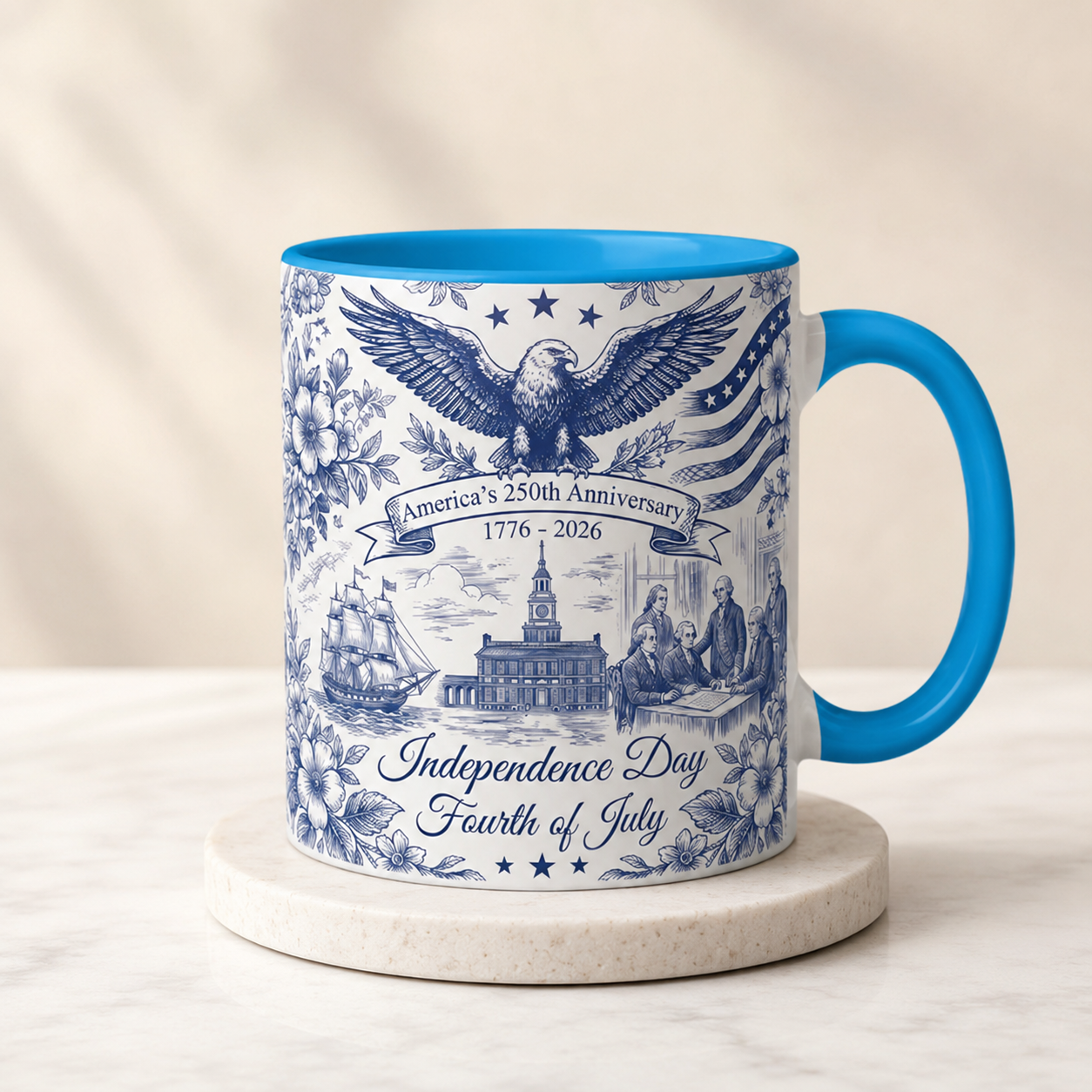 America 250th Anniversary Mug, Independence Day Fourth of July Mug, 1776 2026 Patriotic Eagle Coffee Cup