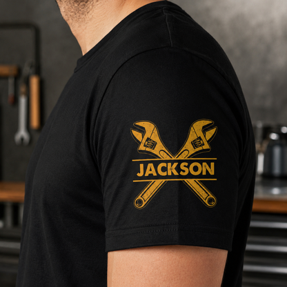Personalized I Fix Sh!t Shirt, Funny Mechanic Gift For Men, Handyman Dad Shirt, Husband Grandpa Garage Tee, Custom Name Work Shirt