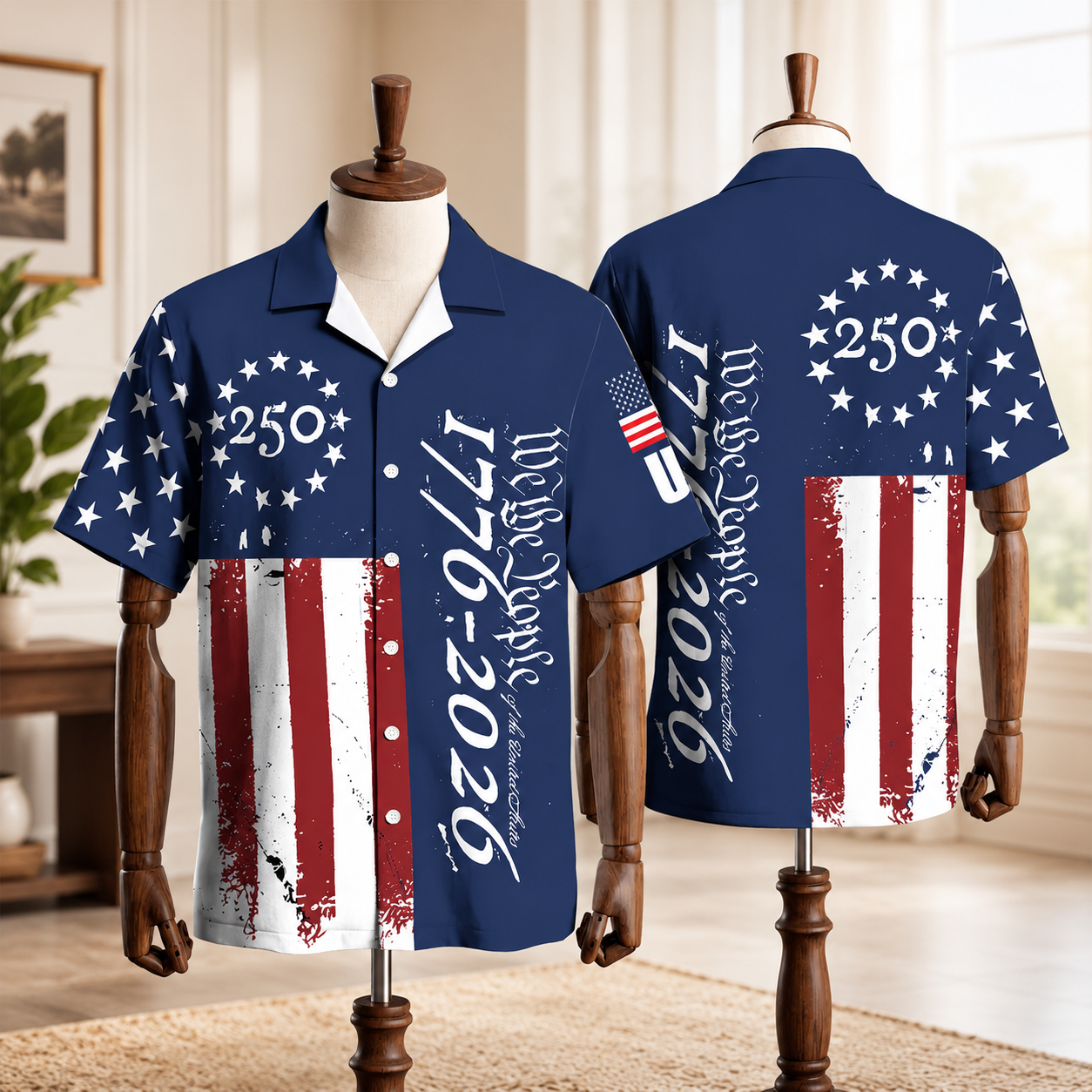 We the People 1776-2026 Stars and Stripes USA 250th Anniversary,4th of July Aloha Shirt Gift