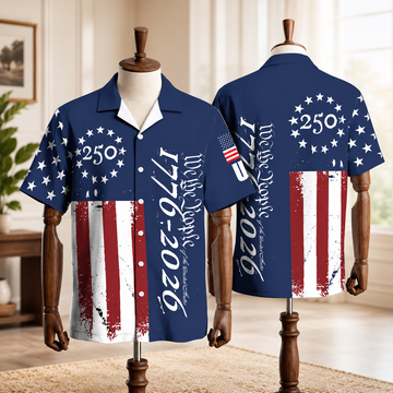 We the People 1776-2026 Stars and Stripes USA 250th Anniversary,4th of July Aloha Shirt Gift
