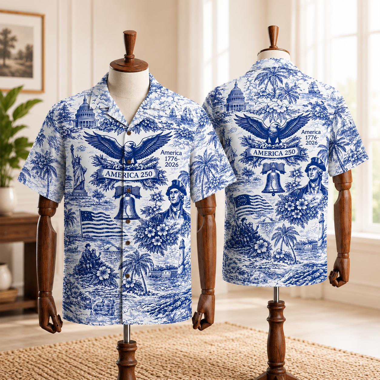 We the People 1776-2026 Stars and Stripes USA 250th Anniversary,4th of July Aloha Shirt Gift