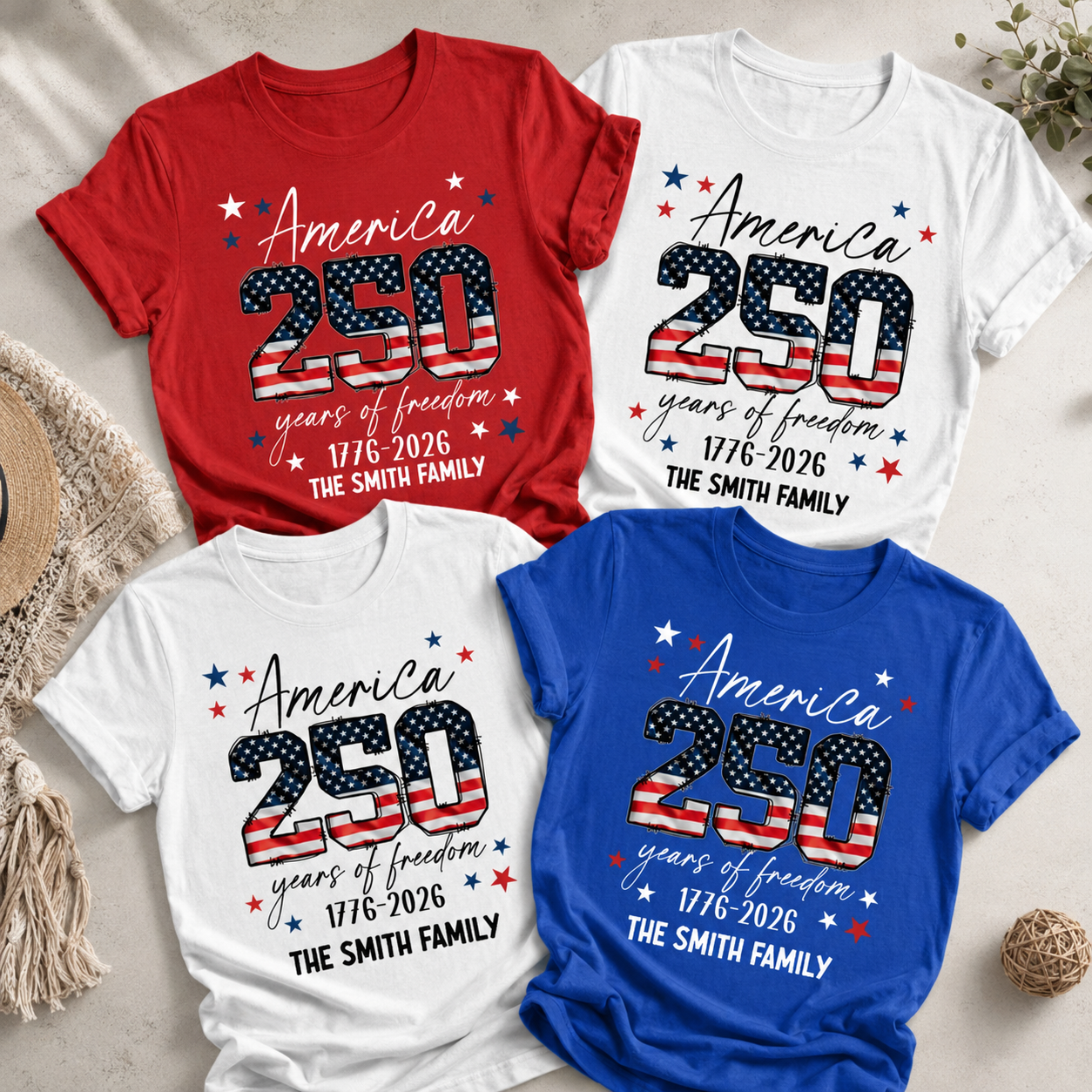 USA 250th Anniversary Independence Day Shirts, 4th July Tee