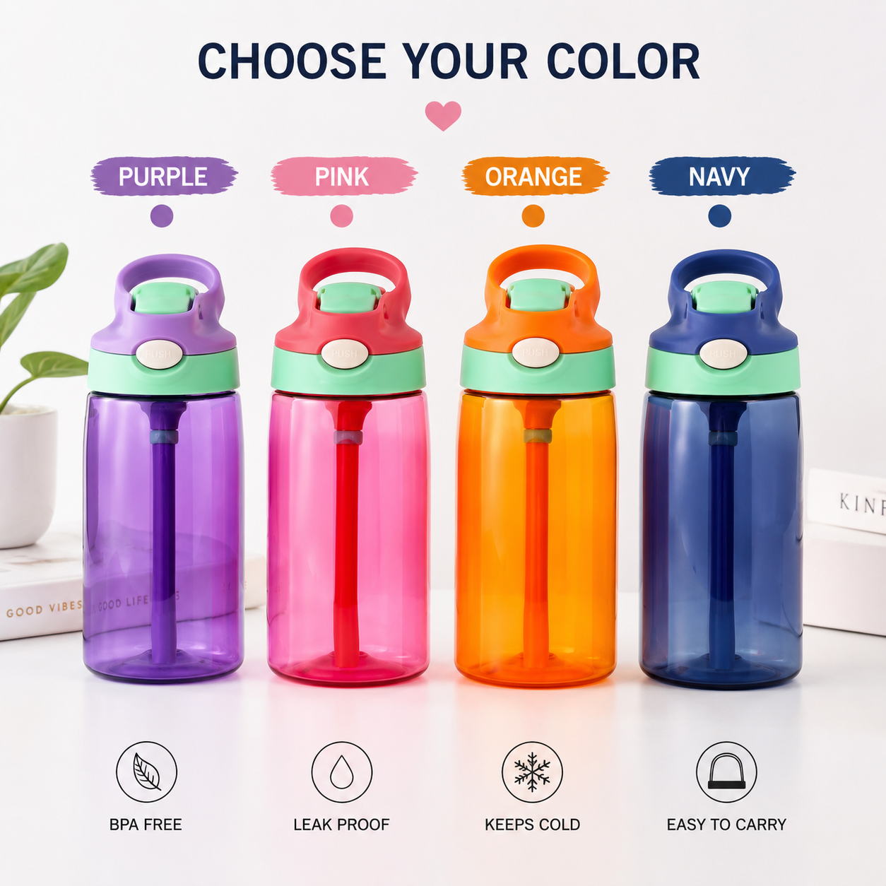 Custom Cartoon Water Bottle for School Kids