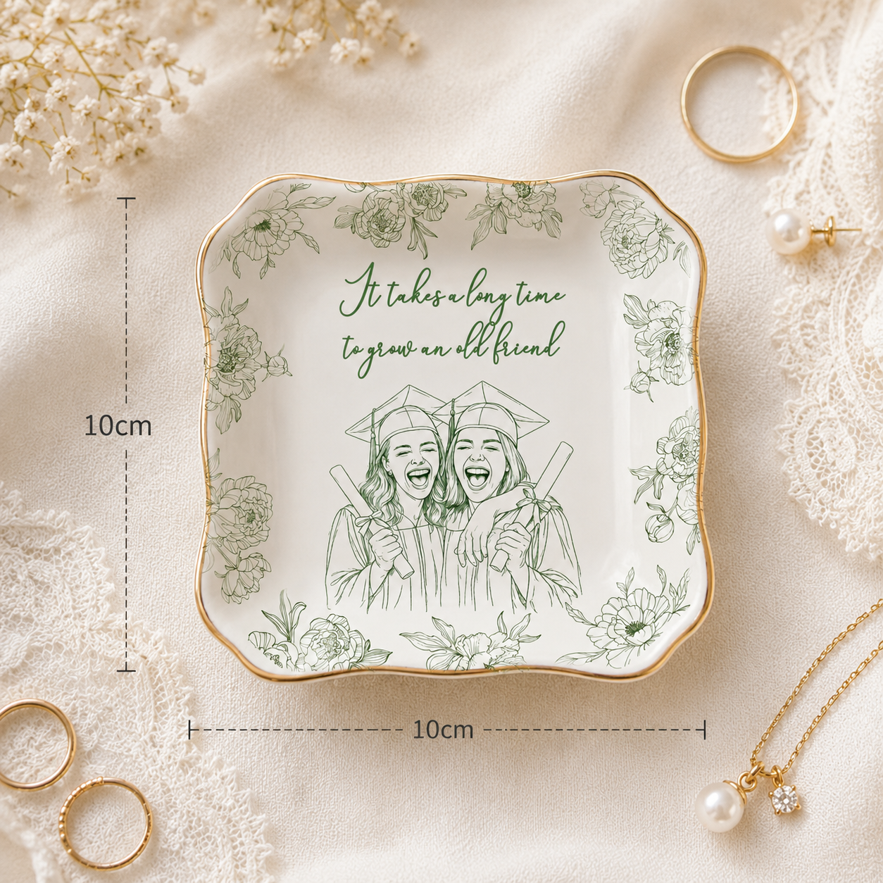 Customized Photo Ring Dish Gift For Friends, Soul Sisters - Personalized Photo Jewelry Dish