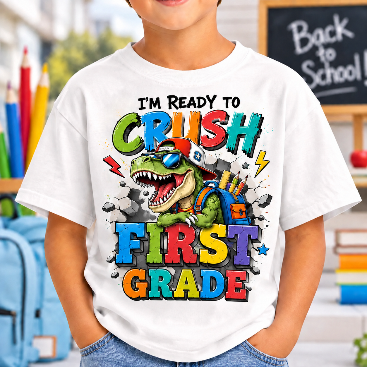 Ready to Crush Pre-K Boy Shirt, First Day of School Tee