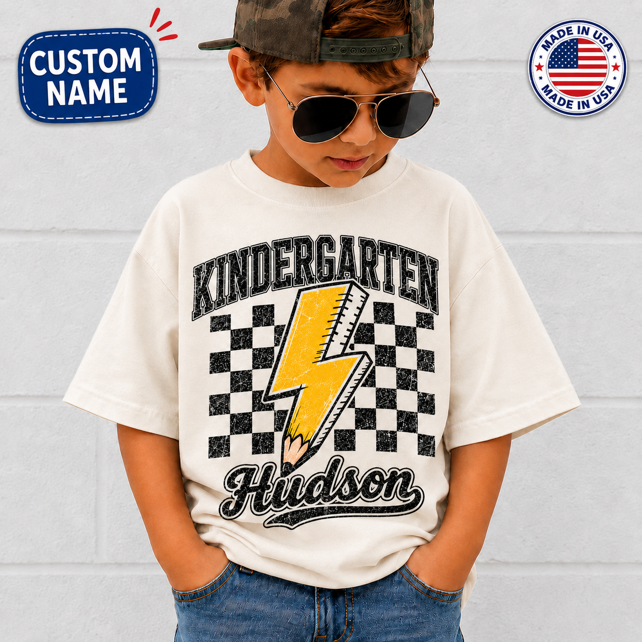 Personalized Back to School Shirt, Custom Name Kindergarten Tee
