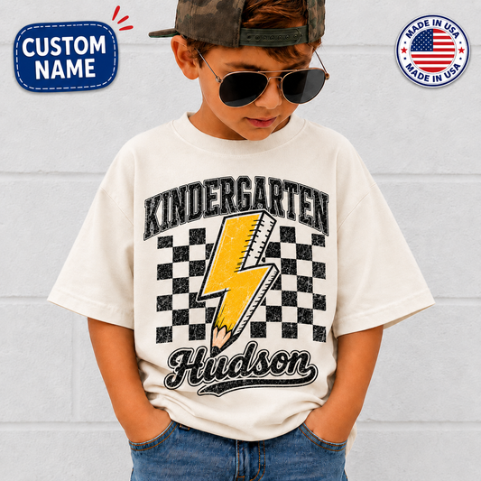 Personalized Back to School Shirt, Custom Name Kindergarten Tee