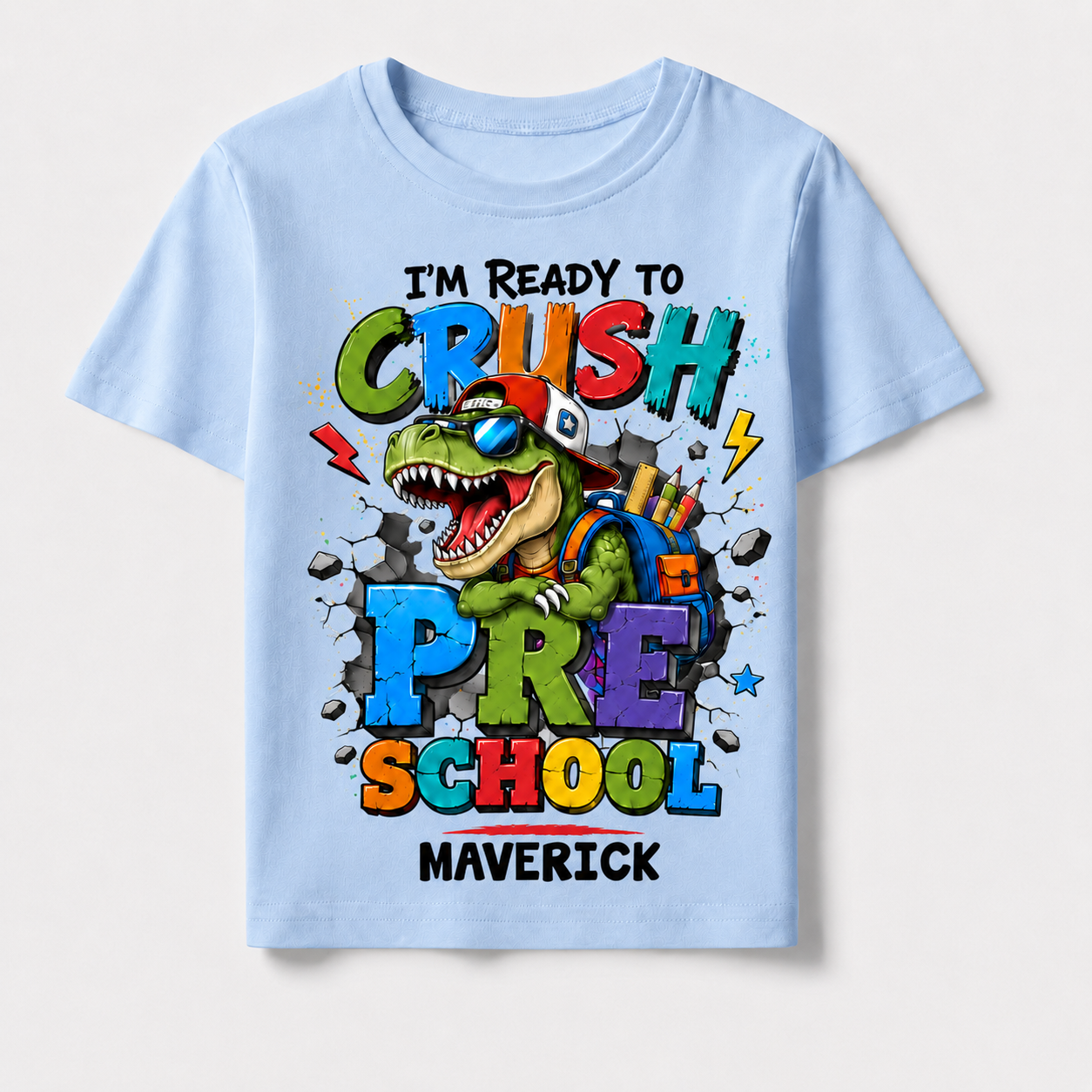 Ready to Crush Pre-K Boy Shirt, First Day of School Tee