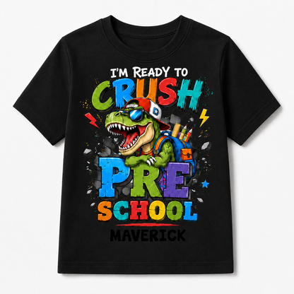 Ready to Crush Pre-K Boy Shirt, First Day of School Tee