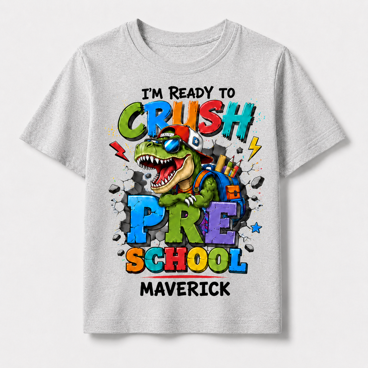 Ready to Crush Pre-K Boy Shirt, First Day of School Tee