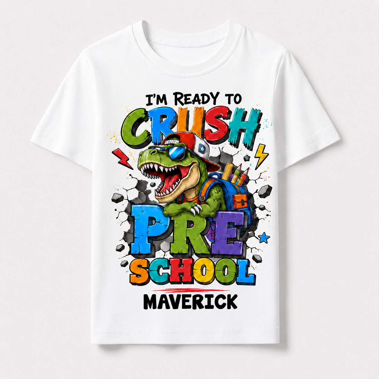 Ready to Crush Pre-K Boy Shirt, First Day of School Tee