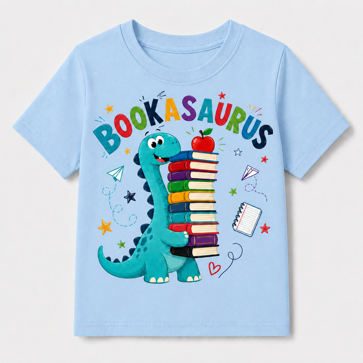 Funny Bookasaurus Back to School Shirt for Kids