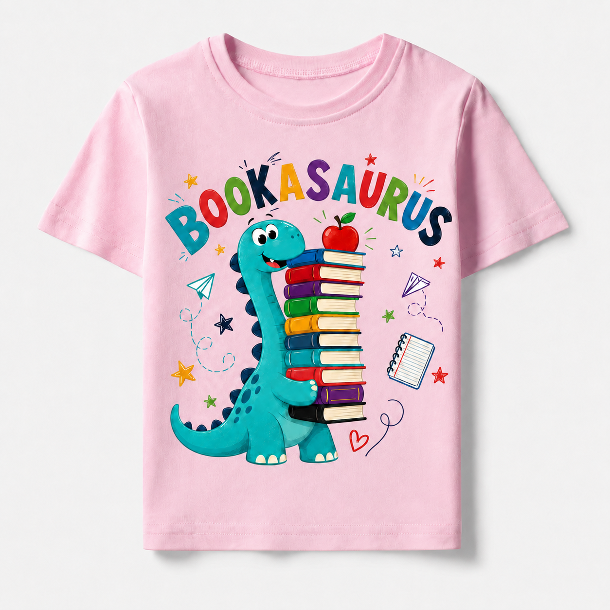 Funny Bookasaurus Back to School Shirt for Kids
