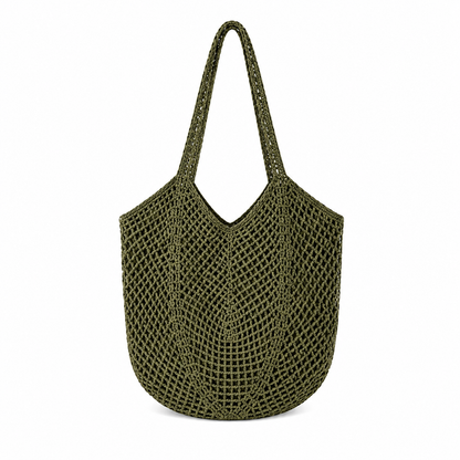 Personalized Crochet Beach Tote Bag, Custom Name Handmade Cotton Tote, Lightweight Summer Travel Bag