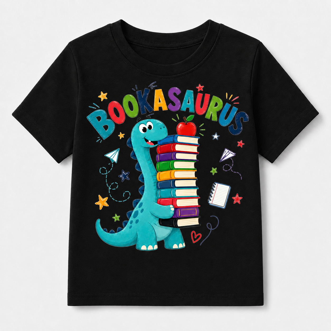 Funny Bookasaurus Back to School Shirt for Kids