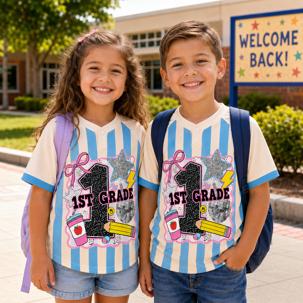 Custom Grade Baseball Jersey Kid, Personalized Name and Number School Shirt