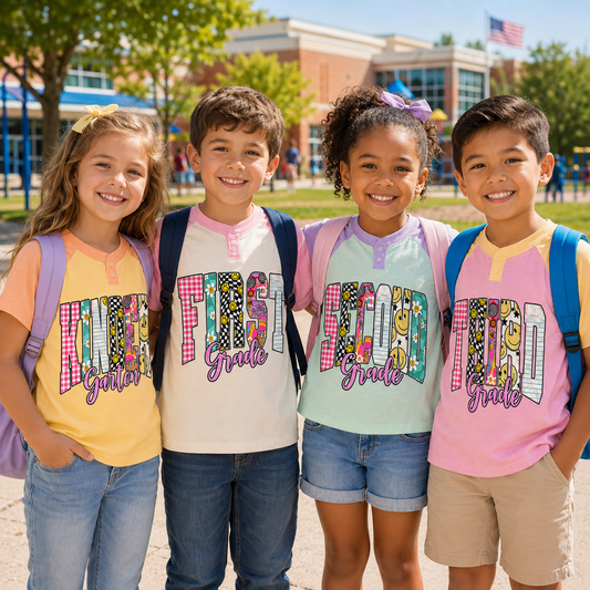 Custom Name and Grade Baseball Jersey, Personalized Youth Shirt, Back to School Kids Gift