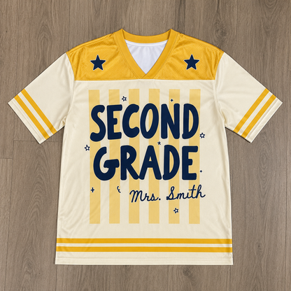 Personalized Teacher Jersey, Back to School Shirt, Custom Name & Grade Teacher Tee