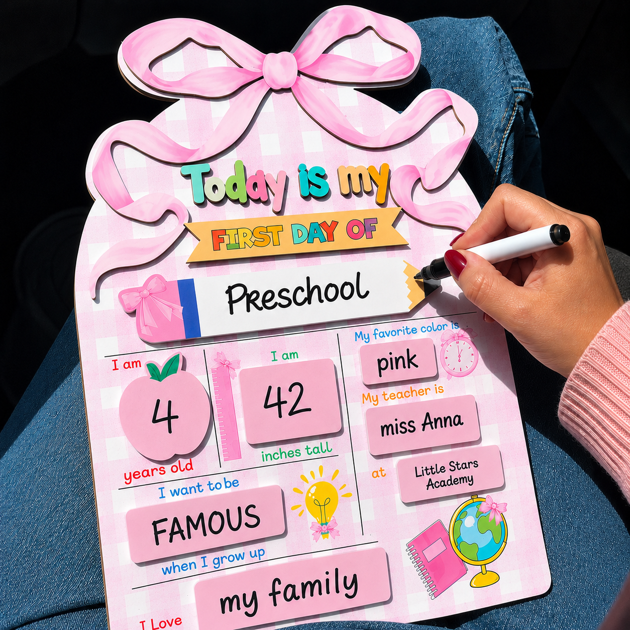 First Day of School Sign, Back to School Board, Preschool Kindergarten 1st Day of School Sign, Last Day of School Keepsake