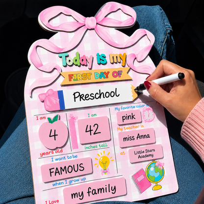 First Day of School Sign, Back to School Board, Preschool Kindergarten 1st Day of School Sign, Last Day of School Keepsake