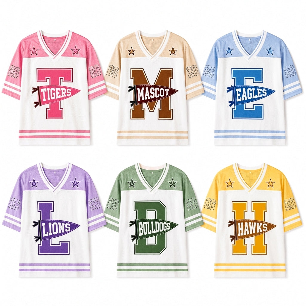 Personalized School Mascot Jersey | Custom Color Football Shirt