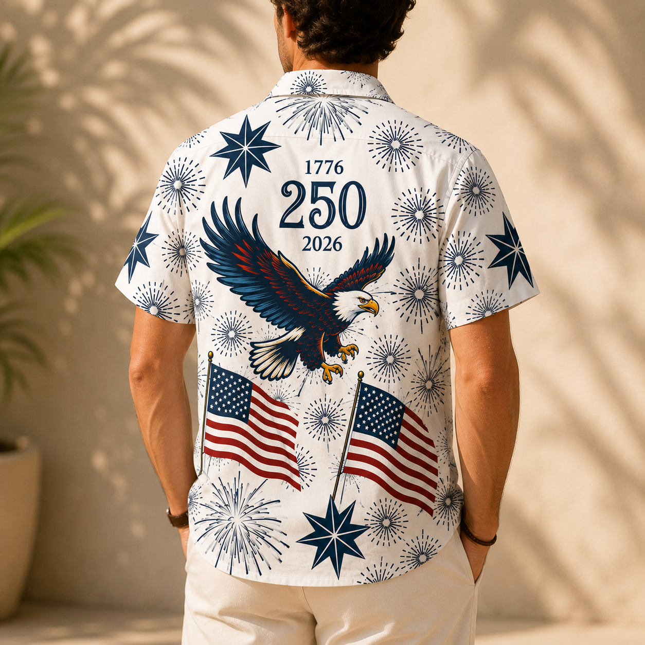 USA 250th Anniversary Hawaiian Shirt – American Eagle Patriotic Shirt