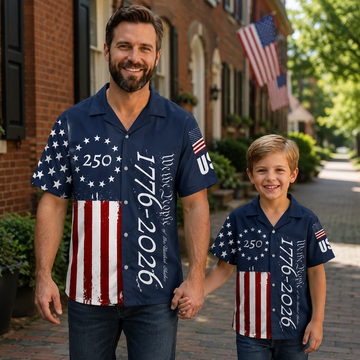 250 Years We The People Hawaiian Shirt 1776-2026, Patriotic USA Flag Baseball Jersey, 4th of July Gift