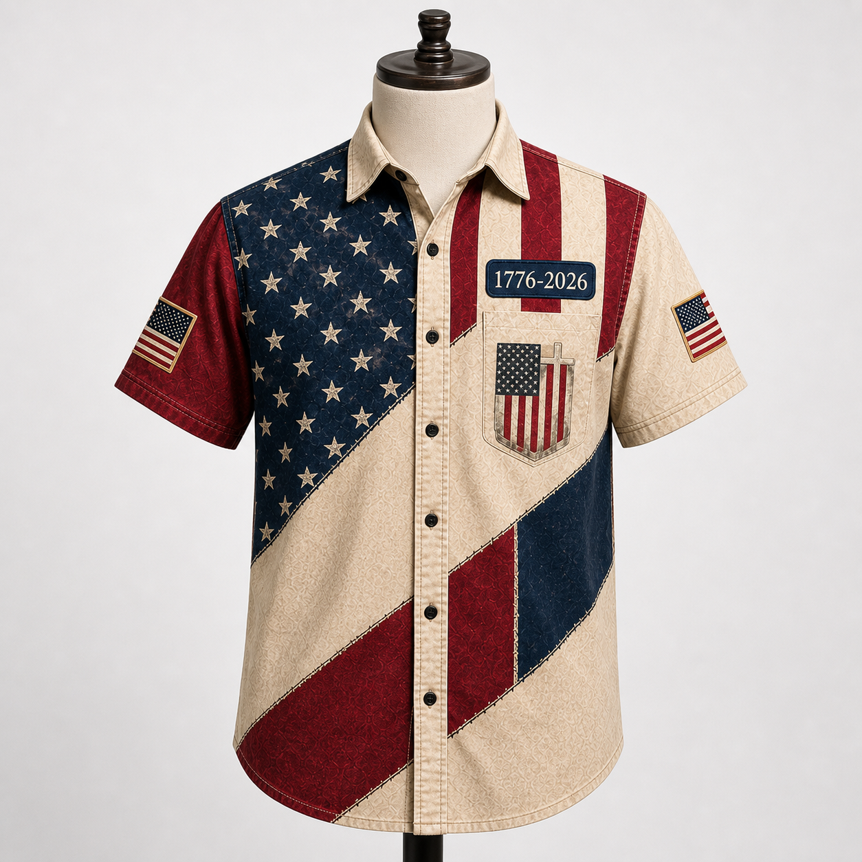 America 250th Anniversary Patriotic Hawaiian Shirt
