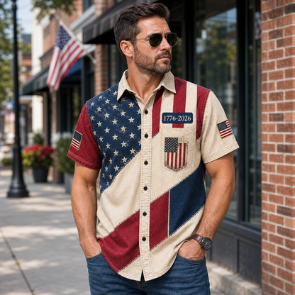 America 250th Anniversary Patriotic Hawaiian Shirt