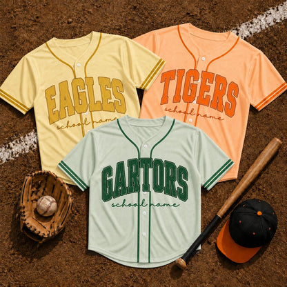 Custom School Name Baseball Jersey Shirt