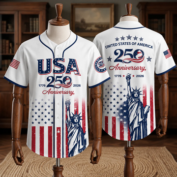 Patriotic Liberty 250th Anniversary Baseball Jersey Shirt 1776-2026 USA Freedom Jersey