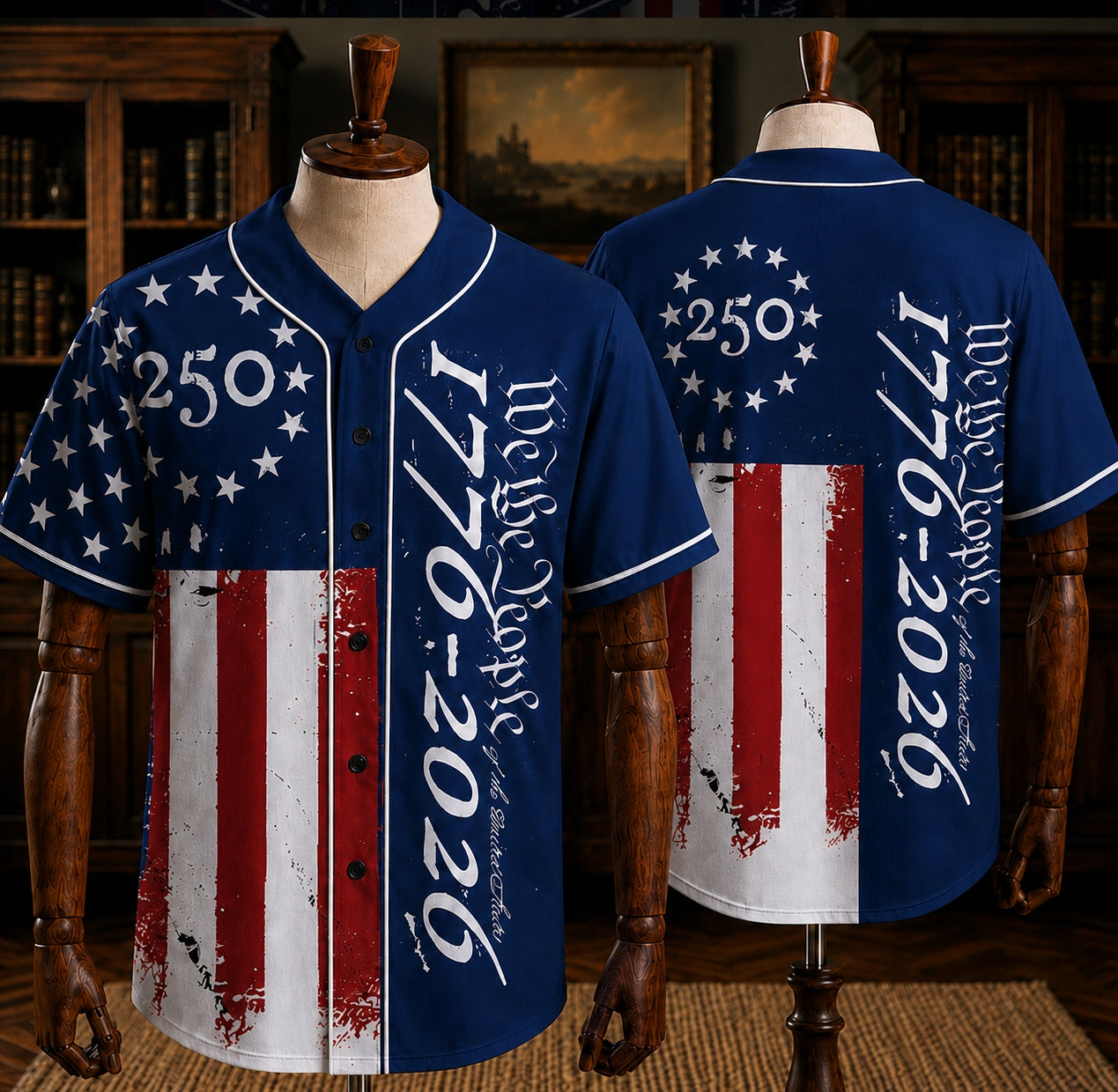 Patriotic Liberty 250th Anniversary Baseball Jersey Shirt 1776-2026 USA Freedom Jersey