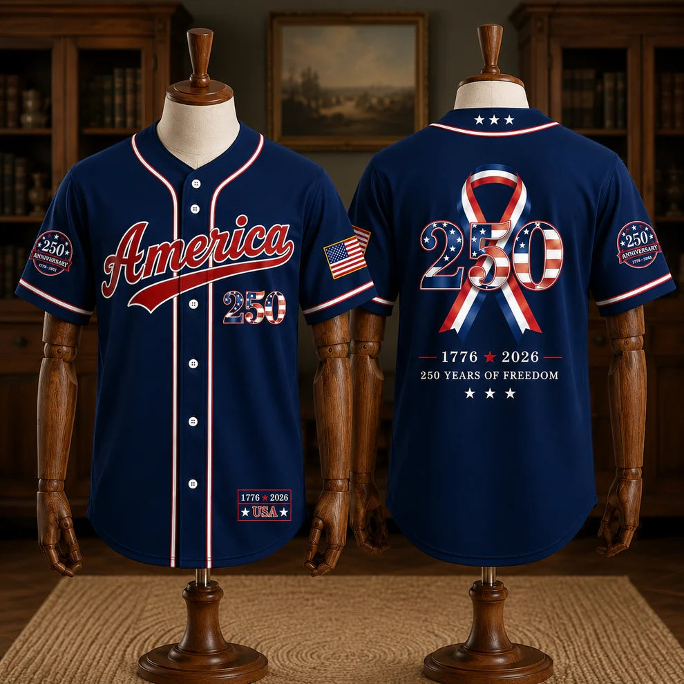 Patriotic Liberty 250th Anniversary Baseball Jersey Shirt 1776-2026 USA Freedom Jersey