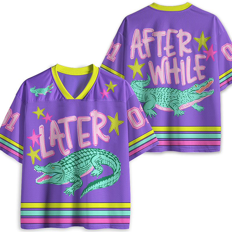 Later Gator After While Crocodile Teacher Mesh Jersey, Back To School Teacher Jersey