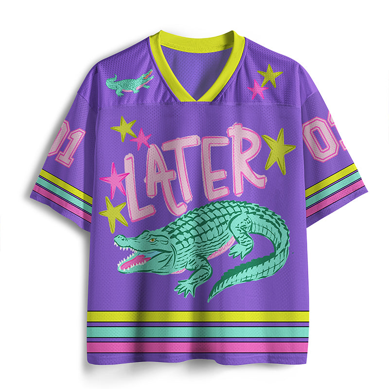 Later Gator After While Crocodile Teacher Mesh Jersey, Back To School Teacher Jersey