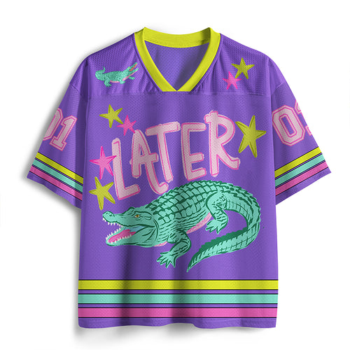Later Gator After While Crocodile Teacher Mesh Jersey, Back To School Teacher Jersey
