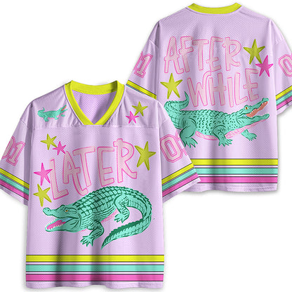 Later Gator After While Crocodile Teacher Mesh Jersey, Back To School Teacher Jersey