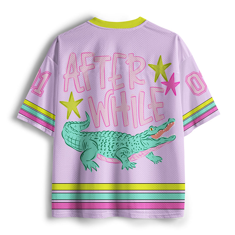 Later Gator After While Crocodile Teacher Mesh Jersey, Back To School Teacher Jersey